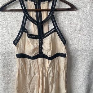 HHP P Luca MilanoCream and black baby doll Halter top with Black Accents size S